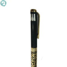 Golden & Black Engraved Pen – Elegant Twist Mechanism, Smooth Black Ink.