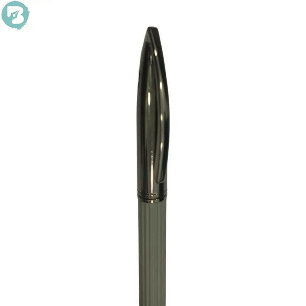 Gun Metal Leather Grip Ball Pen – Twist Mechanism | BallPenBazaar