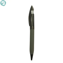 Gun Metal Leather Grip Ball Pen – Twist Mechanism | BallPenBazaar