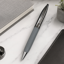 Gun Metal Leather Finish Grip Ball Pen – Premium Twist Mechanism | Black Ink
