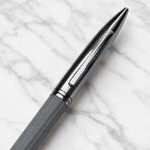 Gun Metal Leather Finish Grip Ball Pen – Premium Twist Mechanism | Black Ink