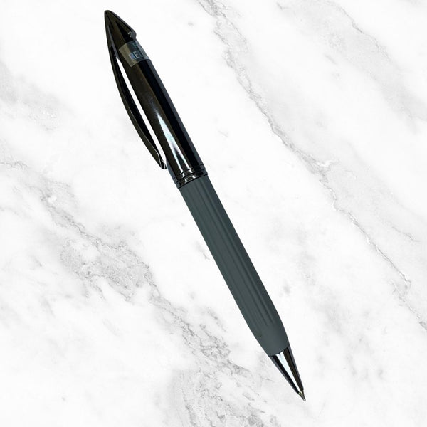 Gunmetal Ball Pen with Leather Grip – Twist Mechanism | Smooth Writing with Glycer 0.6mm Blue Ink