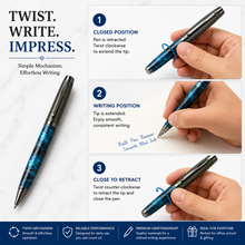Gunmetal Designer Blue Ball Pen – Blue Ink | BallPenBazaar