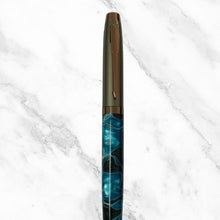 Gunmetal and Designer Blue Ball Pen – Twist Mechanism | Smooth Writing with Glycer 0.6mm Blue Ink