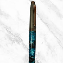 Gunmetal and Designer Blue Ball Pen – Twist Mechanism | Smooth Writing with Glycer 0.6mm Blue Ink