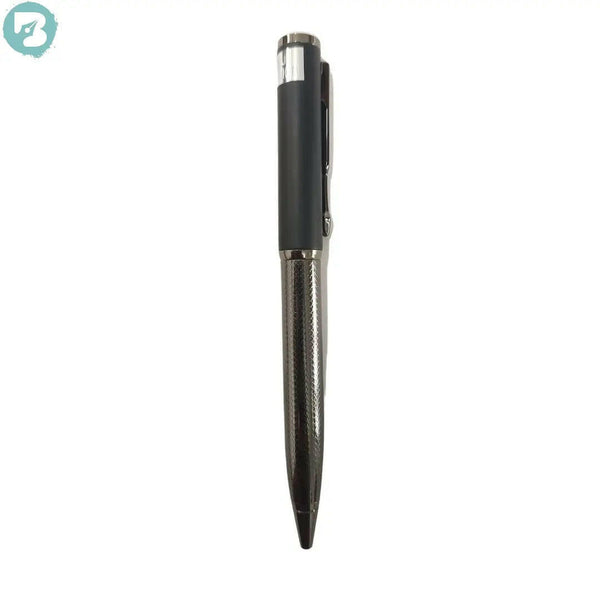 Gunmetal & Silver Twist Pen – Smooth Black Ink | BallPenBazaar