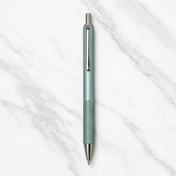 Ice Blue Metal Ball Pen – Cool Grip | Smooth Click for Effortless Writing