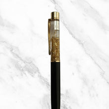 Personalized Gold Flake Roller Ball Pen – Metallic Black Body 