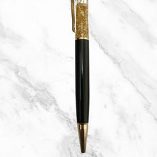 Personalized Gold Flake Roller Ball Pen – Metallic Black Body 