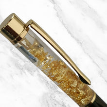 Personalized Gold Flake Roller Ball Pen – Metallic Black Body 