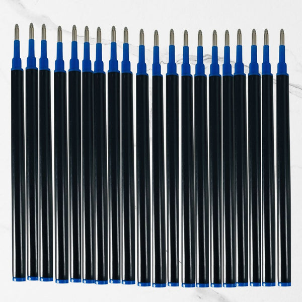 0.8mm Plastic Roller Pen Refills – Set of 20 | Smooth Fast-Dry Blue Ink