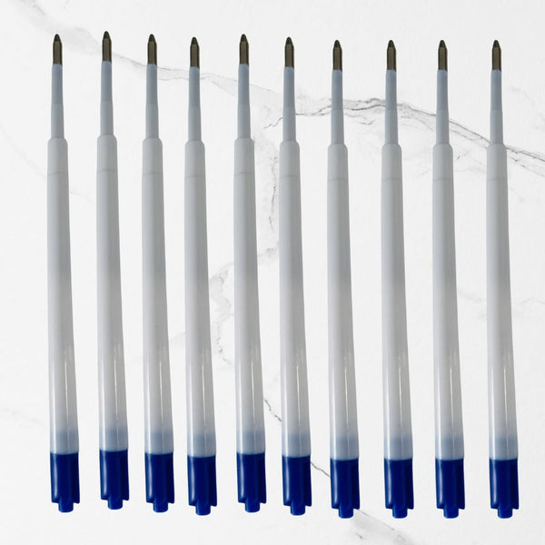 Set of 10 Plastic Jotter Pens – 1mm Tip, Smooth Blue Ink Ballpoint Writing Pens