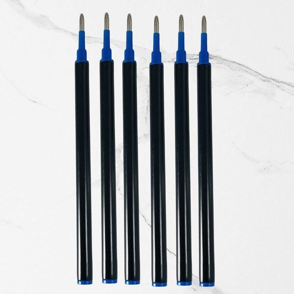 0.8mm Plastic Roller Refill – Set of 6 (Blue Ink)