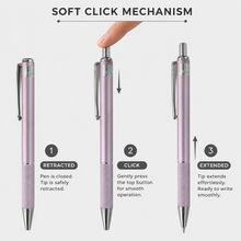 Light Pink Colour Body with Silver Clip Click Mechanism Ball Pen – Smooth...