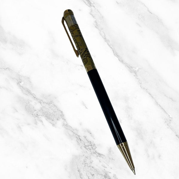 Black & Gold Ball Pen – Blue Ink | Premium Twist Design |BallPenBazaar