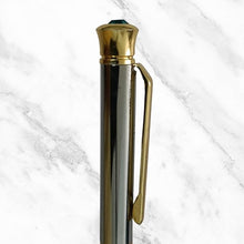 Luxury Dual-Tone Mini Ball Pen – Glossy Green & Silver Body | Elegant Gold Clip with Diamond Twist Top | Smooth Blue Ink Writing