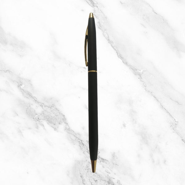 Matt Black Ball Pen – Twist Mechanism | Gold Clip