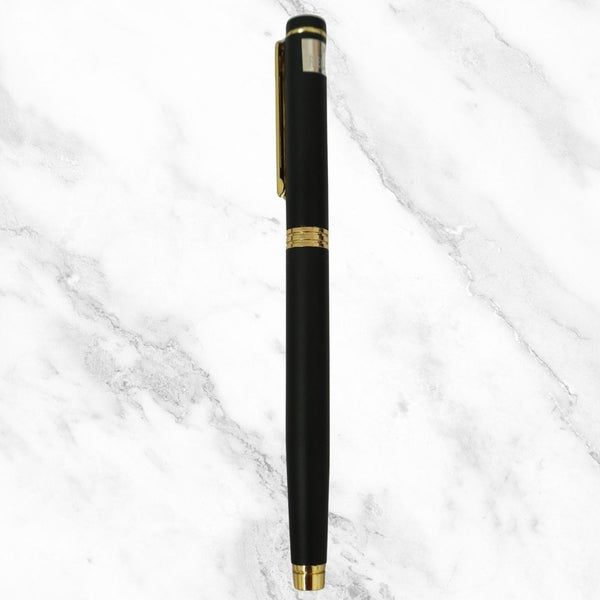 Matt Black Body With Gold Clip Ball Pen – Openable Mechanism | Blue Ink