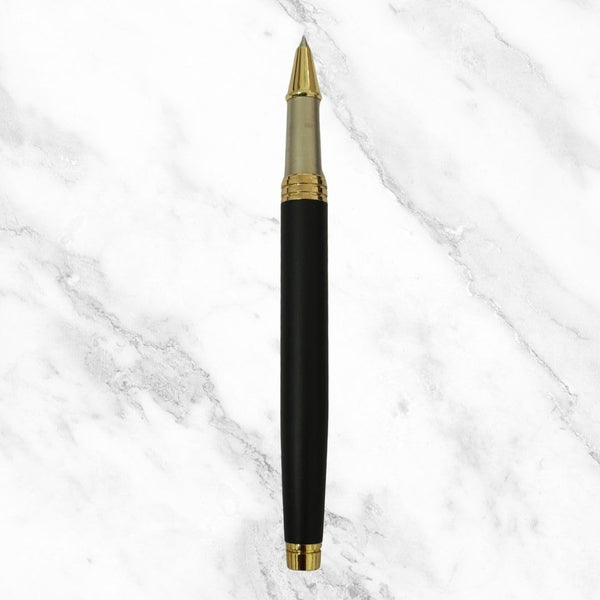 Matt Black Body With Gold Clip Ball Pen – Openable Mechanism | Blue Ink