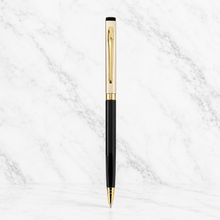 Matt Black & Cream Dual Tone Ball Pen – Gold Clip | Twist Mechanism | Blue Ink
