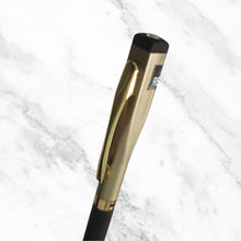 Matt Black & Cream Twist Ball Pen – Gold Clip | Blue Ink | BallPenBazaar