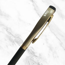 Matt Black & Cream Twist Ball Pen – Gold Clip | Blue Ink | BallPenBazaar