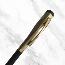Matt Black & Cream Twist Ball Pen – Gold Clip | Blue Ink | BallPenBazaar