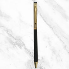 Matt Black & Cream Twist Ball Pen – Gold Clip | Blue Ink | BallPenBazaar