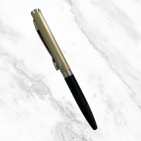 Matt Black & Gray Mini Ball Pen – Silver Clip | Twist Mechanism