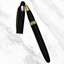 Matt Black Magnetic Cap Ball Pen – Gold Clip | Openable Mechanism | Blue Ink