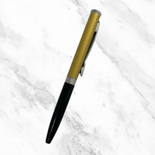 Matt Black & Yellow Dual Color Mini Ball Pen – Silver Clip | Twist Mechanism | Smooth Blue Ink | Stylish Compact Writing Tool