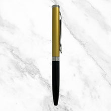 Matt Black & Yellow Dual Color Mini Ball Pen – Silver Clip | Twist Mechanism | Smooth Blue Ink | Stylish Compact Writing Tool