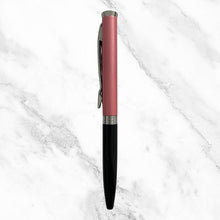 Matt Black and Pink Dual Color Mini Ball Pen – Silver Clip | Twist Mechanism | Smooth Blue Ink