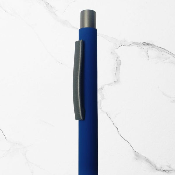 Matt Blue Body Ball Pen with Gunmetal Clip | Smooth Click Mechanism