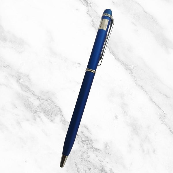 Matt Blue Twist Ball Pen – Silver Clip | Smooth Blue Ink | BallPenBazaar