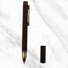 Matt Coffee Color Body with Glossy Brown Clip Ball Pen – Openable Cap