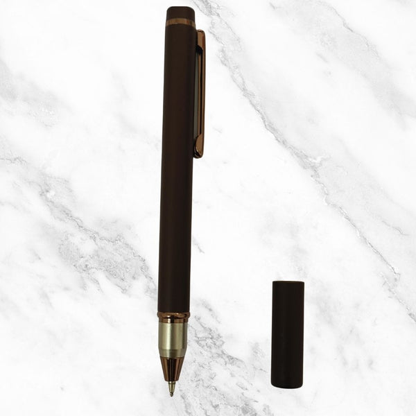 Matt Coffee Ball Pen – Blue Ink | Executive Open Cap Pen | BallPenBazaar