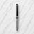 Matt Gray Body Ball Pen with Black Clip & White Diamond Top | Mini-VT Refill