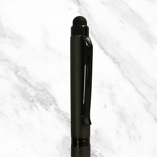 Matt Gray Mini Ball Pen – Black Clip | Mobile Touch Compatible | Twist Mechanism | Blue Ink | Compact & Professional Design