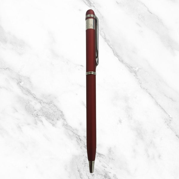 Matt Maroon Ball Pen – Blue Ink | Silver Clip | Twist Mechanism | BallPenBazaar