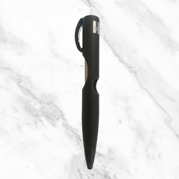 Matte Black Ball Pen with Glossy Black Clip | Slider Click | Smooth Blue Ink