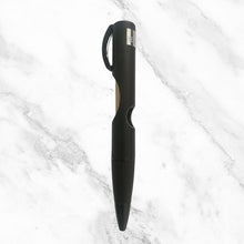 Matte Black Ball Pen with Glossy Black Clip | Slider Click | Smooth Blue Ink