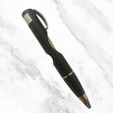 Matte Black Ball Pen – Glossy Gold Clip | Smooth Blue Ink 