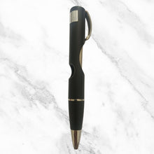 Matte Black Ball Pen – Glossy Gold Clip | Click Mechanism | Smooth Blue Ink | Sleek & Elegant Design