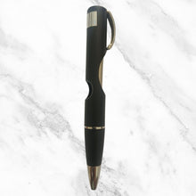 Matte Black Ball Pen – Glossy Gold Clip | Click Mechanism | Smooth Blue Ink | Sleek & Elegant Design | No Customization