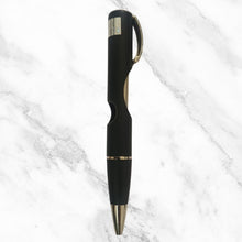 Matte Black Ball Pen – Glossy Gold Clip | Click Mechanism | Smooth Blue Ink | Sleek & Elegant Design | No Customization