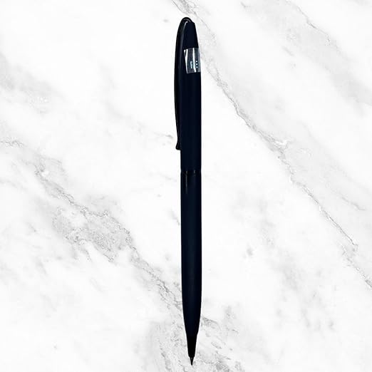 Matte Black Ball Pen with Black Clip – Twist Mechanism | Smooth Writing with Glycer 0.6mm Blue Ink