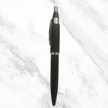 Matte Black Ball Pen with Silver Clip | Click Mechanism | Blue Ink 