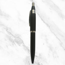 Matte Black Ball Pen with Silver Clip | Click Mechanism | Blue Ink 