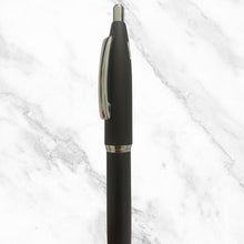 Matte Black Ball Pen with Silver Clip | Click Mechanism | Blue Ink 
